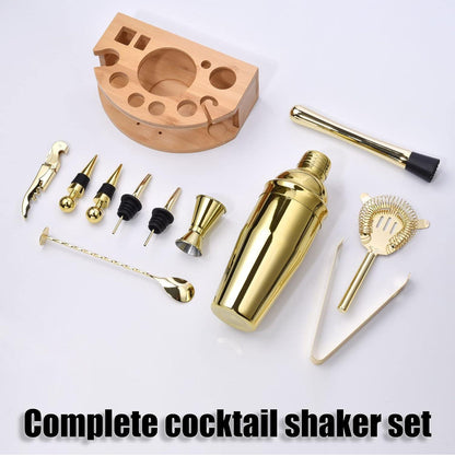Goldenes Cocktail Shaker Set Edelstahl 750ML 12-Teilig