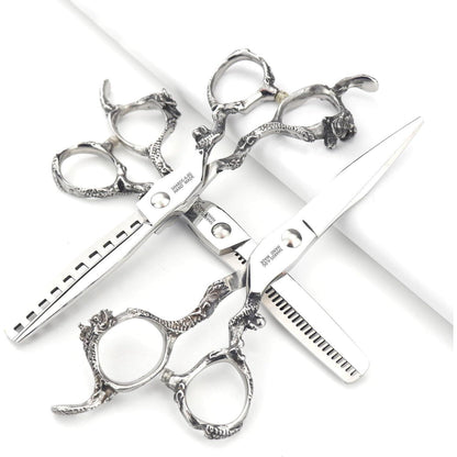 Professionelle Haarschere Set Edelstahl 6/7 Zoll mit Ausdünnung