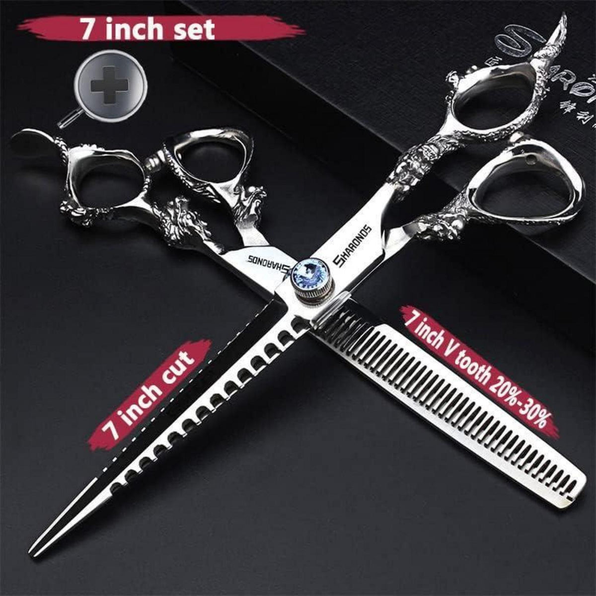Professionelle Haarschere Set mit Saphir & Ausdünnschere