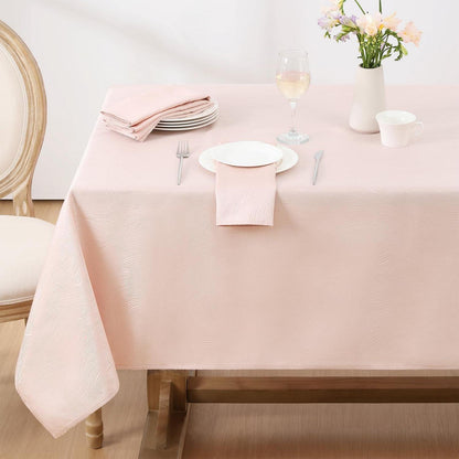 Rechteckige Tischdecke Jacquard Wirbelmuster – Wasserabweisend Rosa
