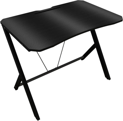 Gaming-Schreibtisch 90CM Schwarz Karbonfaser-Effekt HxBxT 90x60x75 cm