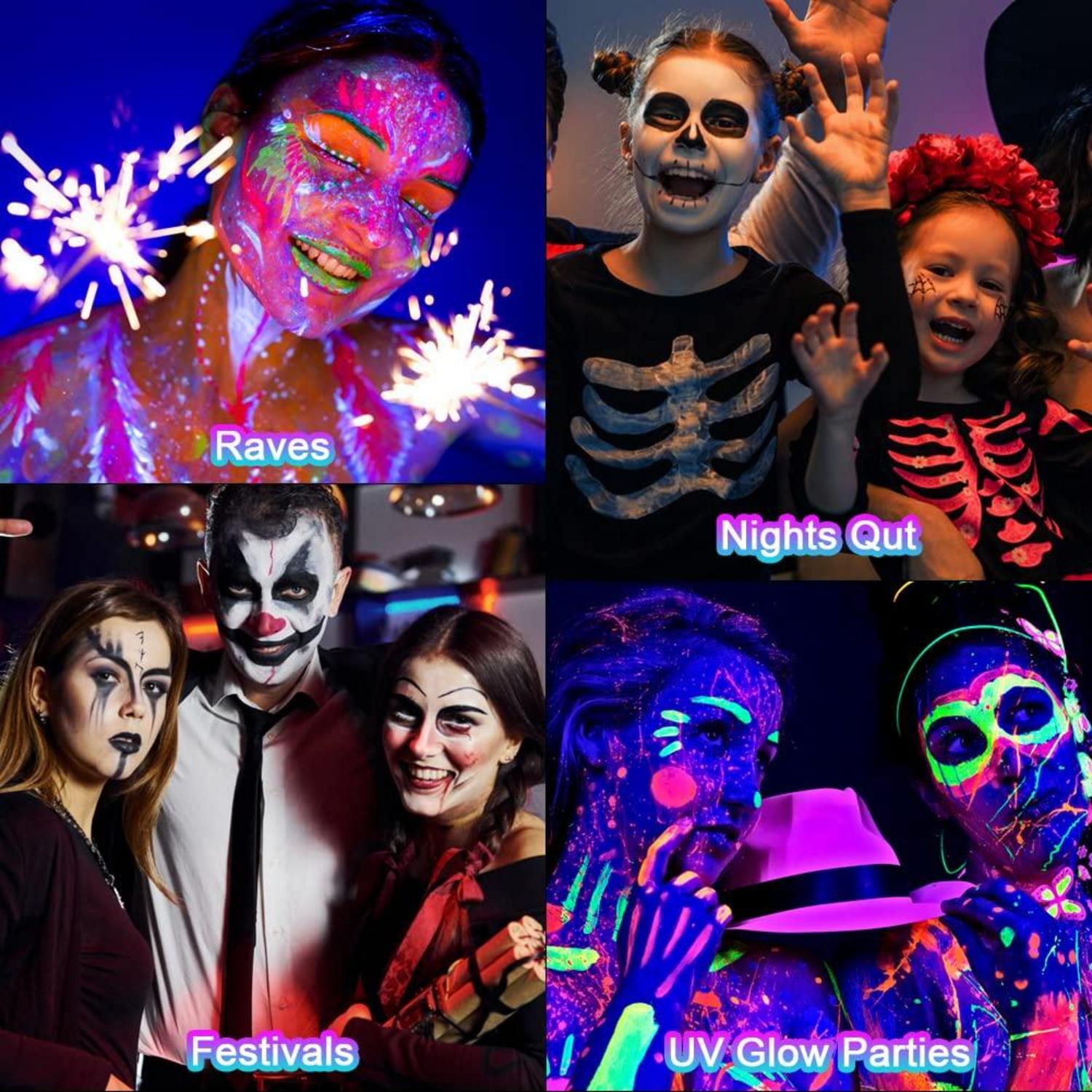 UV Bodypainting Neon Farben Set Schminkstifte Face Paint Halloween