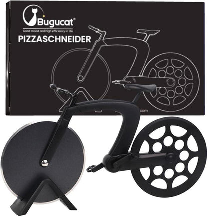 Fahrrad Pizzaschneider aus Edelstahl Antihaft Pizza Cutter Schwarz