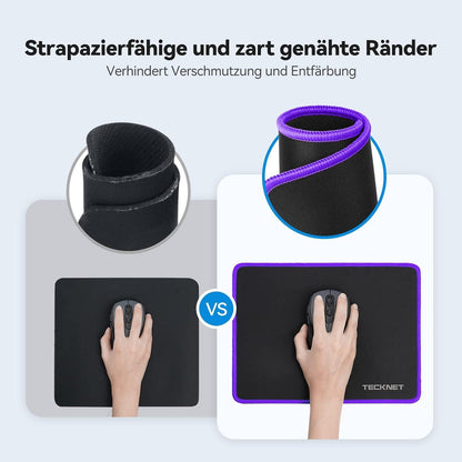 TECKNET 28x21 cm Gaming Mousepad wasserdicht rutschfest