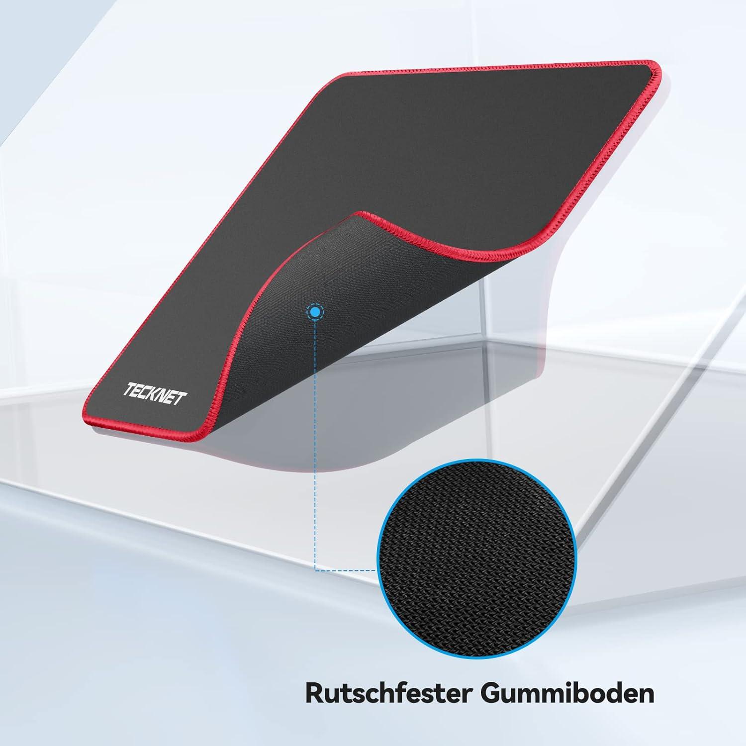 TECKNET Gaming Mousepad Wasserdicht Rutschfest Gummi 27x21cm