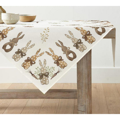 Oster Tischdecke Hase Karotte 85x85 cm Beige/Braun