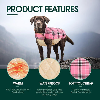 Hundemantel Winter Fleece Wasserdicht warm Outdoor Geschirr Loch