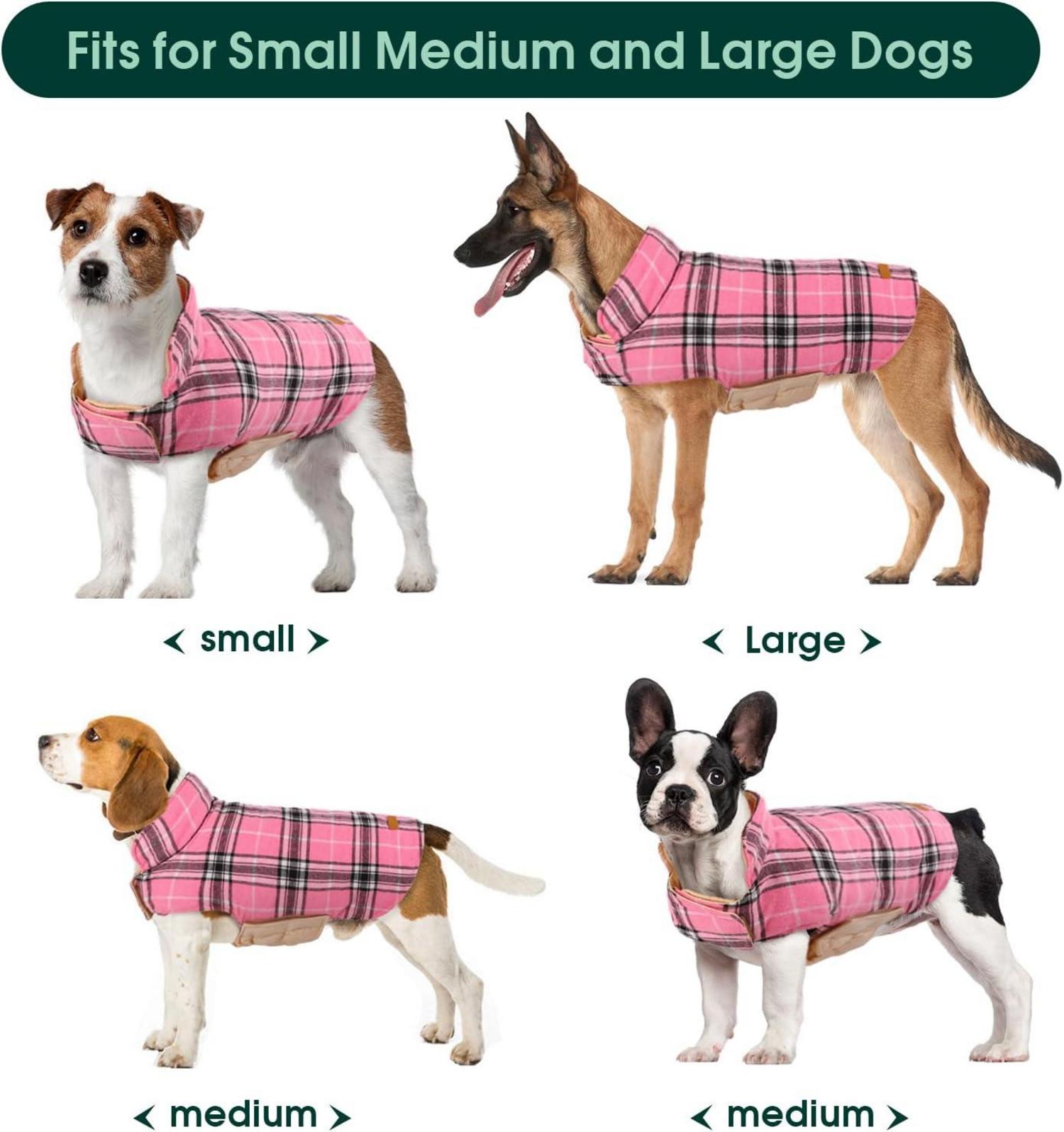 Hundemantel Winter Fleece Wasserdicht Warm Größe L Rosa