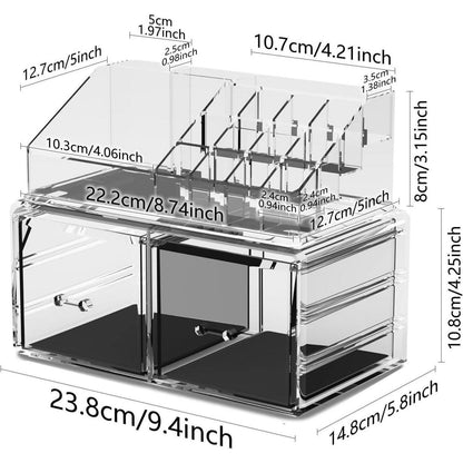 Kosmetik Organizer 2 Lagen Transparent für Bad & Schlafzimmer