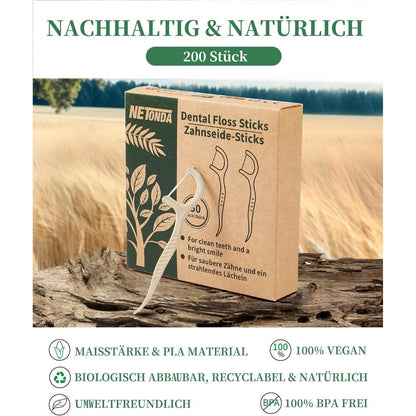 300 Nachhaltige Zahnseide Sticks Vegan Dental Floss PLA