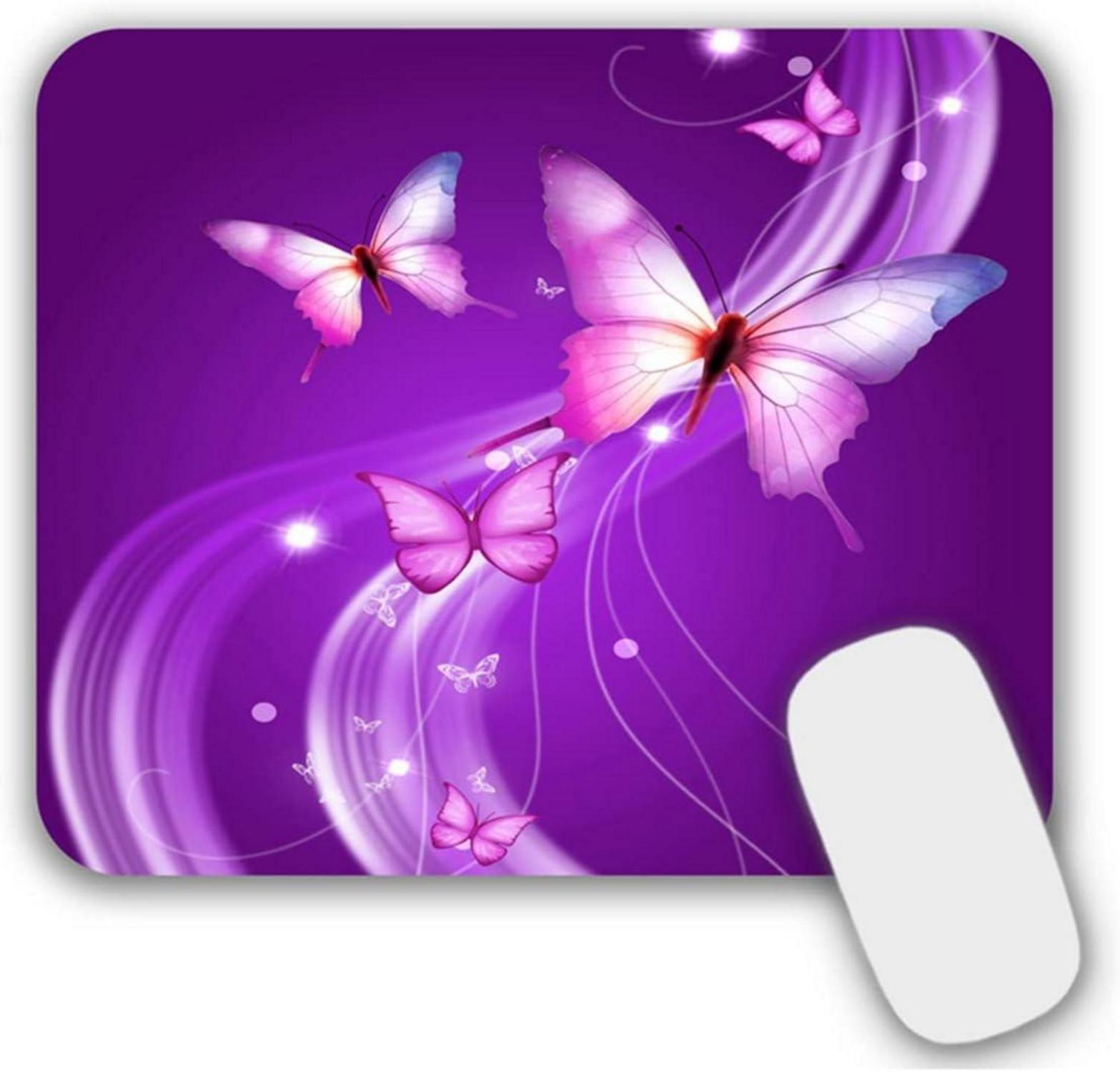 Mauspad Mädchen Schmetterling Lila 240 x 200 mm - Abwaschbares