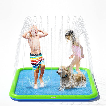 Sprinkler Wasser-Spielmatte Splash Pad rutschfest Blau 150x150x15cm