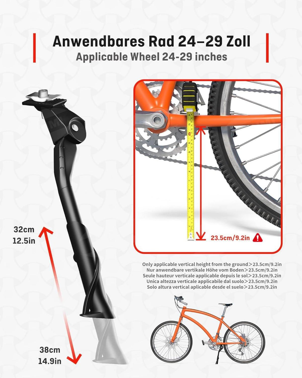 Fahrradständer höhenverstellbar für 24-29 Zoll E-Bike Mountainbike