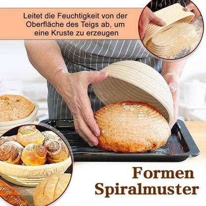 Gärkorb Set Peddigrohr Brot backen Brotkörbchen (23cm & 25cm