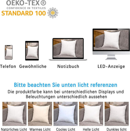 Kissenbezug 40x40 cm 100% Gewaschene Baumwolle Weiß Reißverschluss
