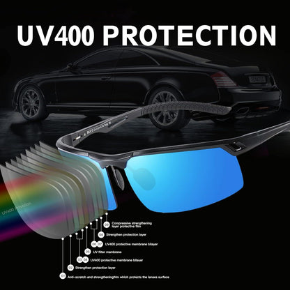 DUCO Polarisierte Sportsonnenbrille Al-Mg Metallrahmen