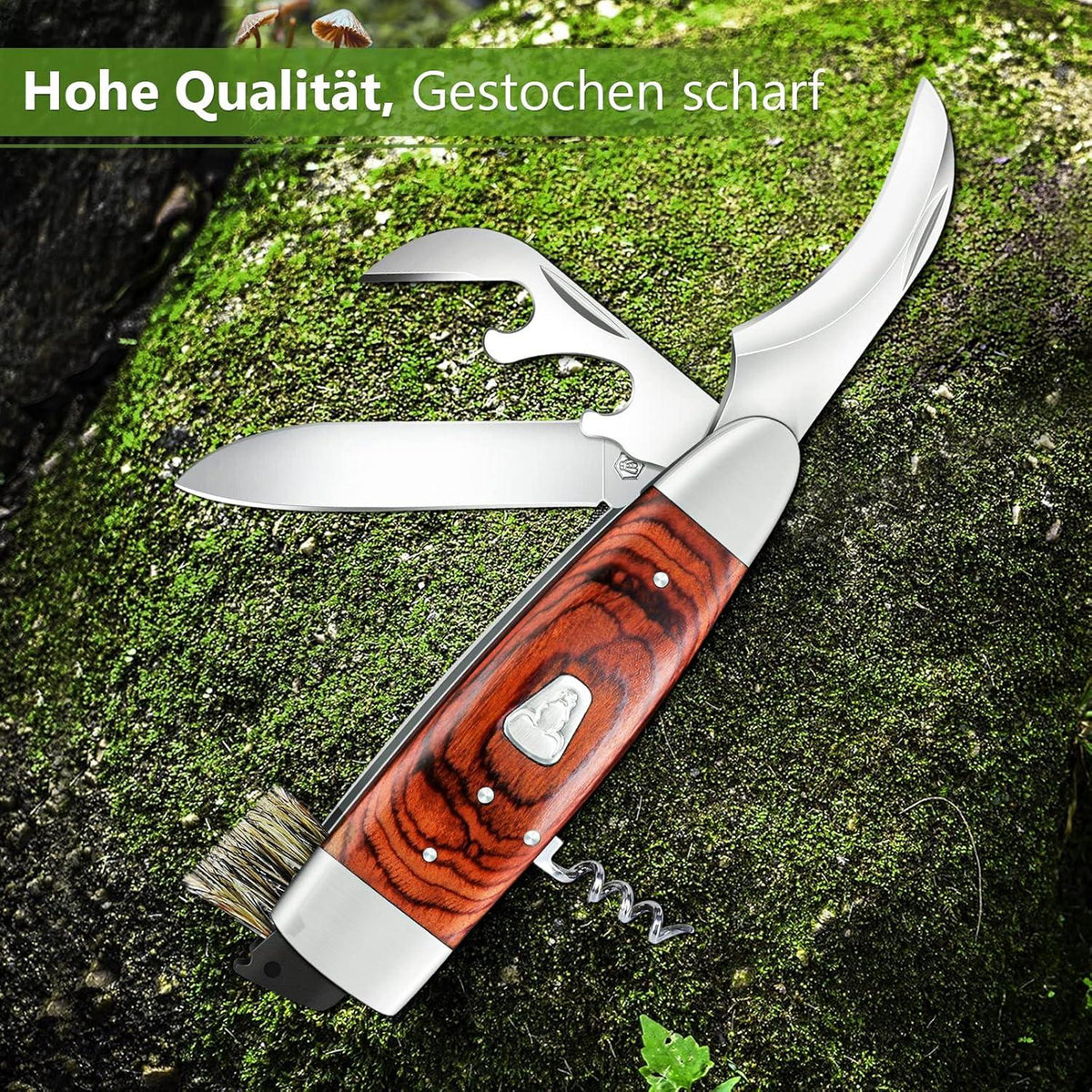 TIVOLI Survival Messer D2 Stahl Feststehende Klinge Bushcraft Messer Rot
