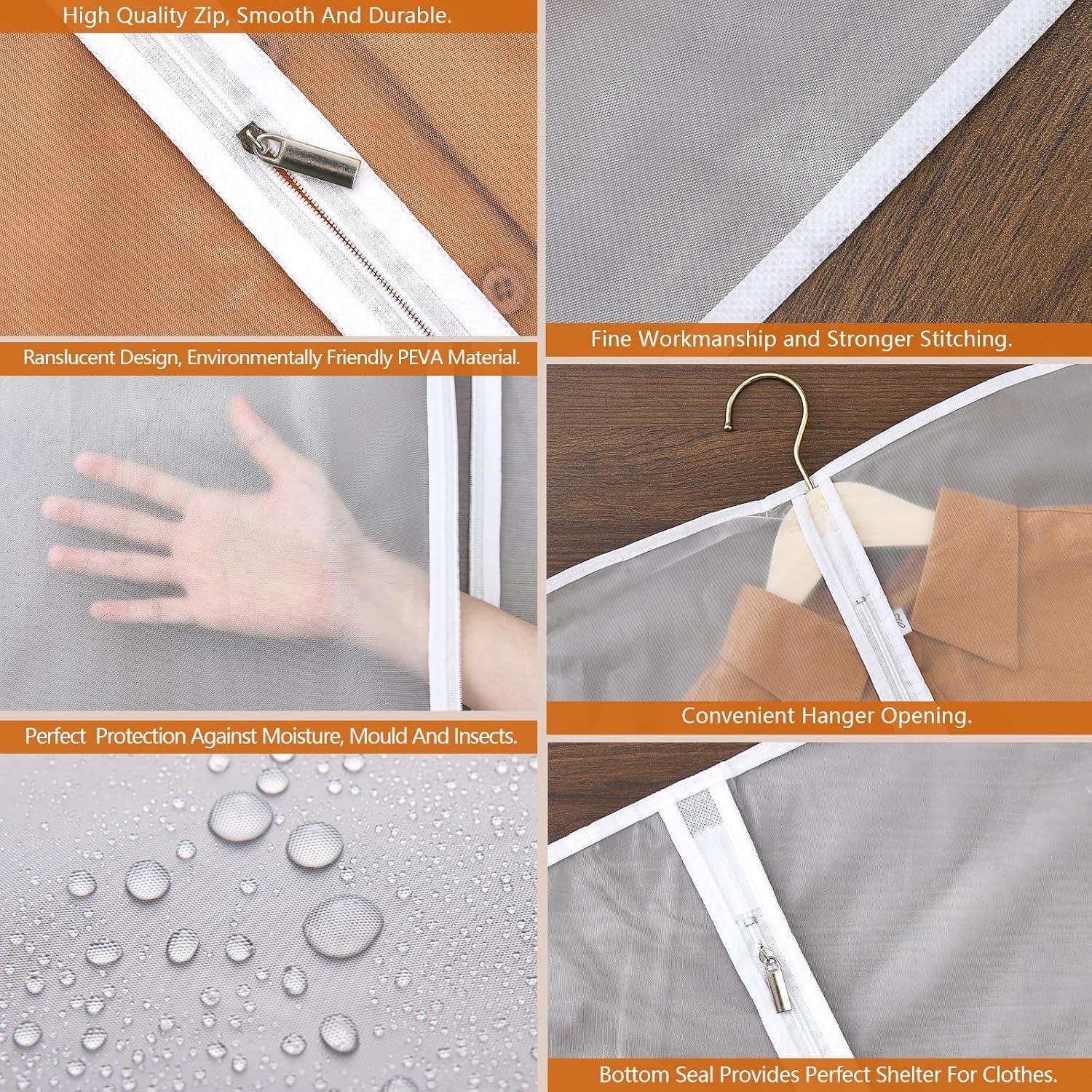 8er Set Kleidersack 60*100cm Transparent mit Reißverschluss