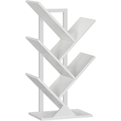 HOOBRO Bücherregal Baumform 4 Ebenen weiß 71cm