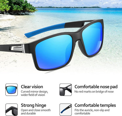 Sonnenbrille Herren Polarisiert UV400 Sportbrille 2er Set Schwarz