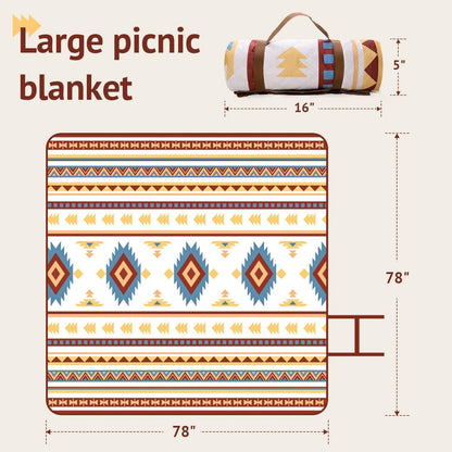 Picknickdecke Stranddecke Sandfrei Tragbar Waschbar 200x200cm