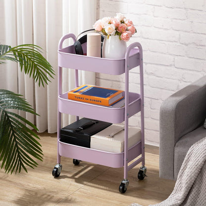 DOEWORKS Aufbewahrungswagen Metall Utility Cart 3-Etagen