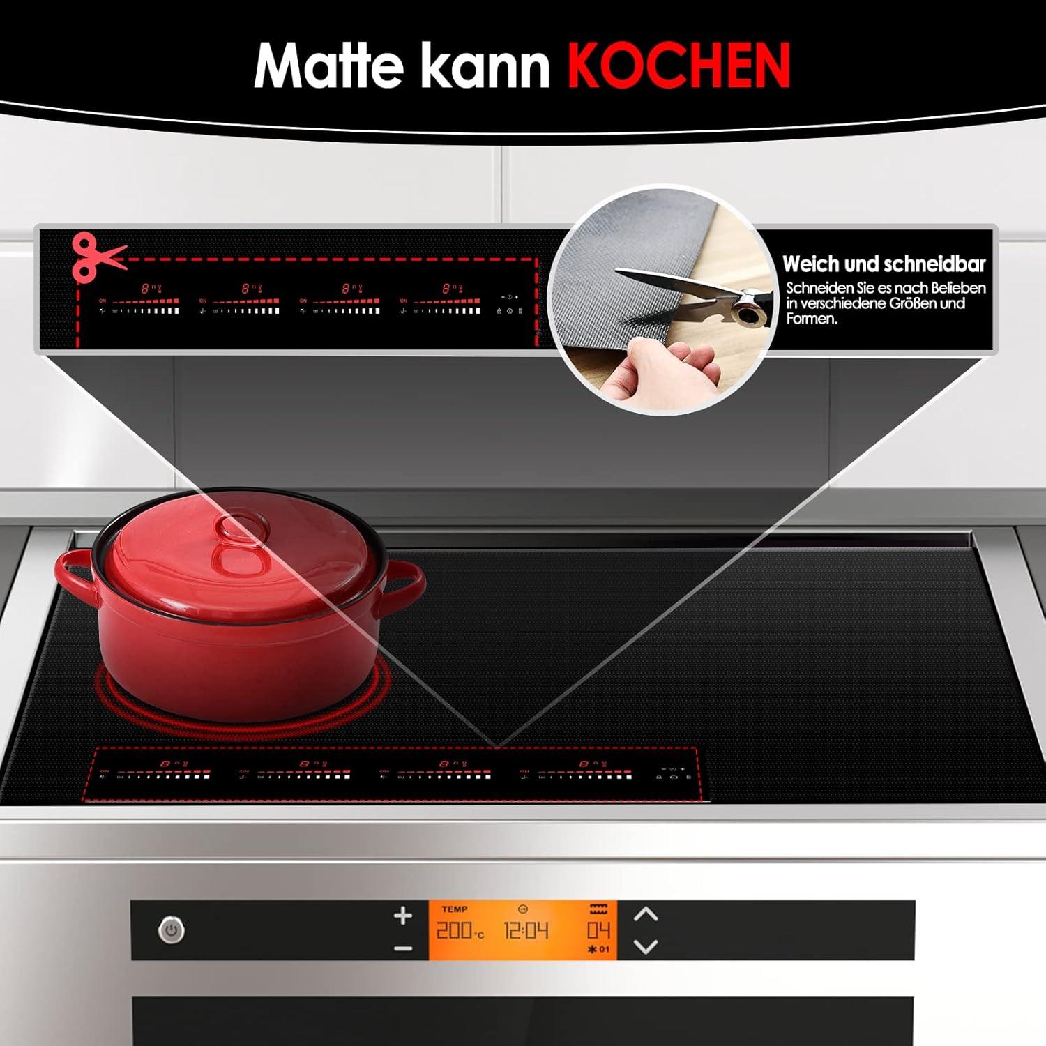 Induktionsschutzmatte Silikon Kochfeld Kratzschutz 52x78cm