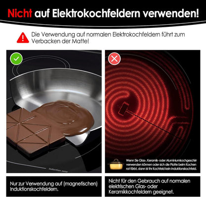 KitchenRaku Induktionsschutzmatte Silikon Schwarz 52x78cm
