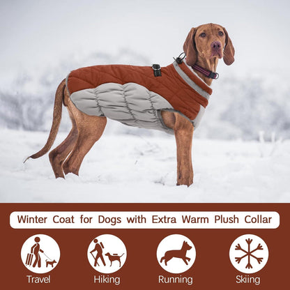 Kuoser Wasserdicht Hundemantel Winterjacke Fleece Gefüttert S Braun