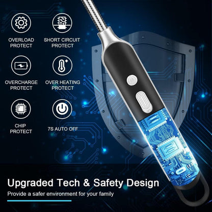 Lichtbogen Feuerzeug USB Wiederaufladbar Winddicht Schwarz