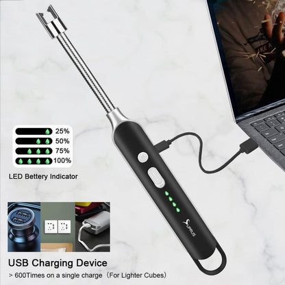 SUPRUS Elektrisches Feuerzeug USB Winddicht Flammenlos Wiederaufladbar Schwarz