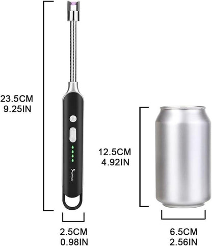 SUPRUS Elektrisches Feuerzeug USB Winddicht Flammenlos Wiederaufladbar Schwarz