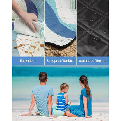 Picknickdecke 200x200 cm Wasserdicht Strandmatte XXL