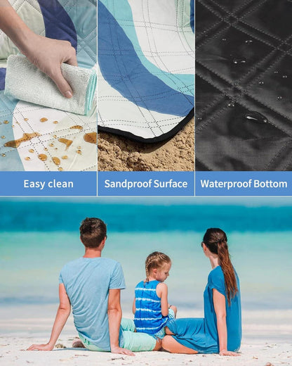 Picknickdecke 200x200 cm XXL Strandmatte Wasserdicht Sandfrei Outdoor
