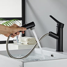 Moderne Schwarz Herausziehbarer Wasserhahn Badarmatur 2 Strahlarten