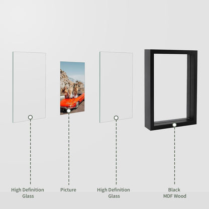 2er Pack EXYGLO Doppelglas Bilderrahmen 10x15 cm