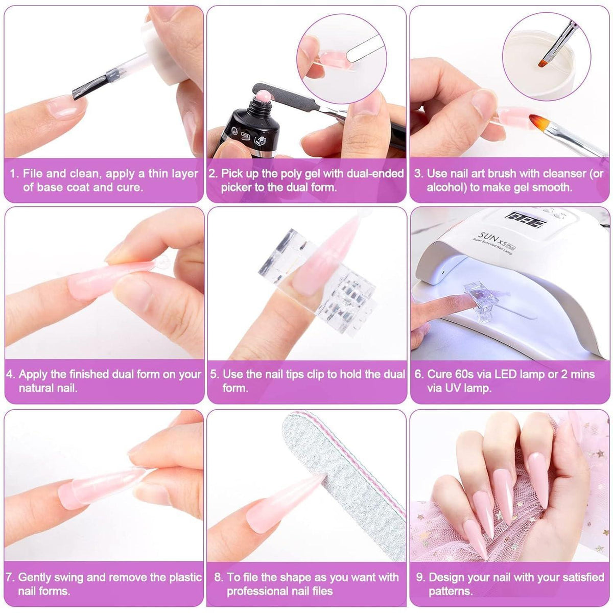 100x Nagelformen Set für Acryl & Polygel Modellage