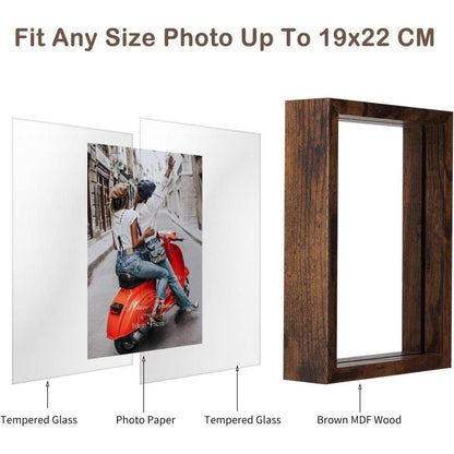 Doppelglas Bilderrahmen 13x18 cm Braun - 2er Pack, für