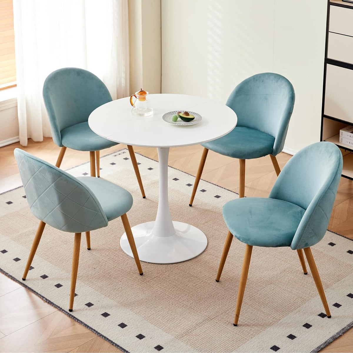 Samt Esszimmerstühle Set (Grün, 4er-Set) – Modern & Komfortabel