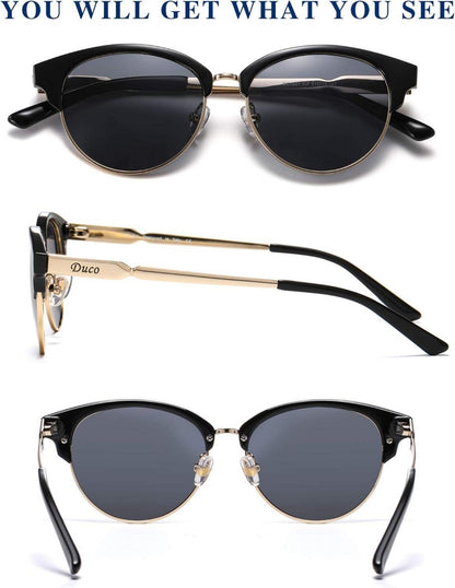 DUCO Damen Sonnenbrille Polarisiert UV400 Schutz Großer