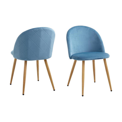 Samt Esszimmerstühle Set (2/4/6) – Blau