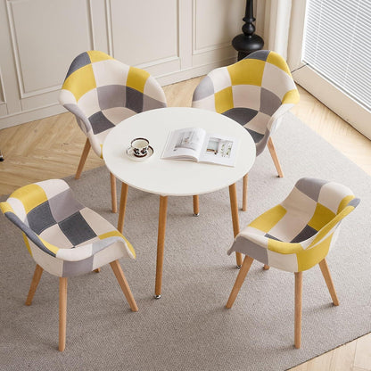 Patchwork Esszimmerstühle mit Armlehnen – Gelb