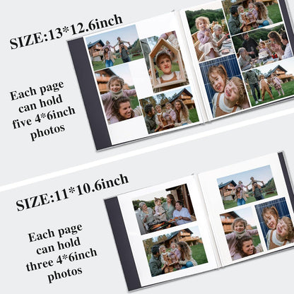 Selbstklebendes Fotoalbum Leinen Türkis 120 Seiten mit Stift
