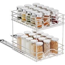 Ausziehbares Gewürzregal Metall Organizer Küche 2 Tier Chrom