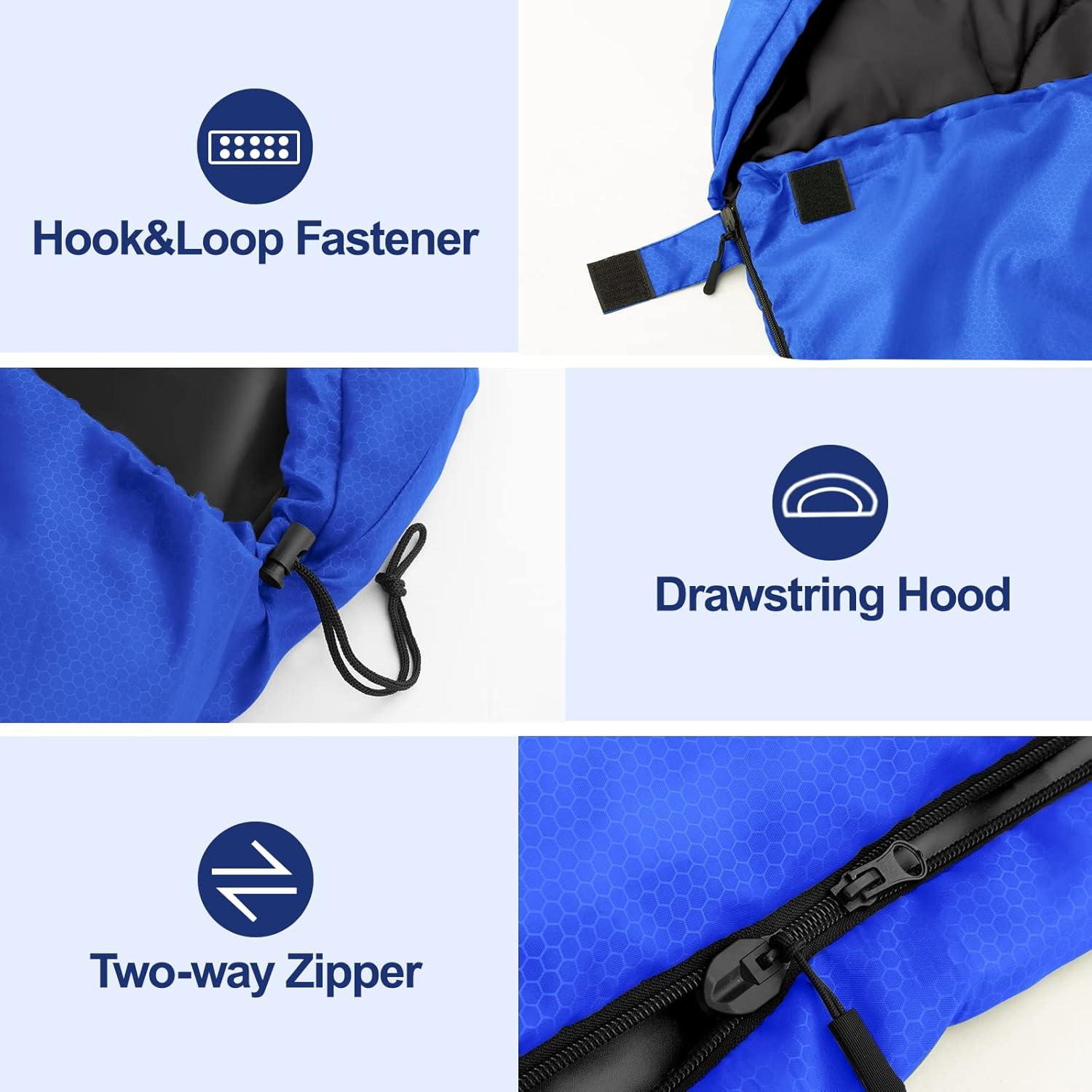 Forceatt Schlafsack 3/4 Jahreszeiten 1.4KG Blau