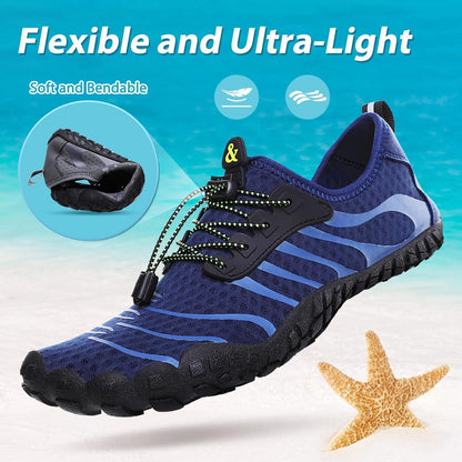 Aqua Schuhe Damen Herren Blau Schnell Trocknend Gr. 36-46