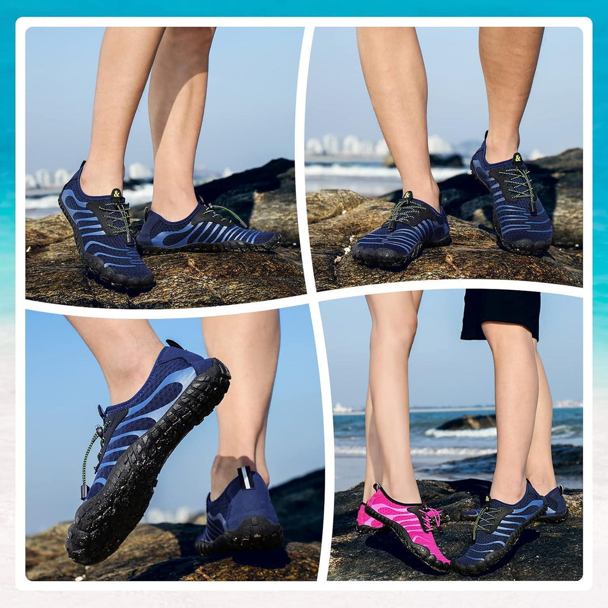 Aqua Schuhe Damen Herren Blau Schnell Trocknend Gr. 36-46