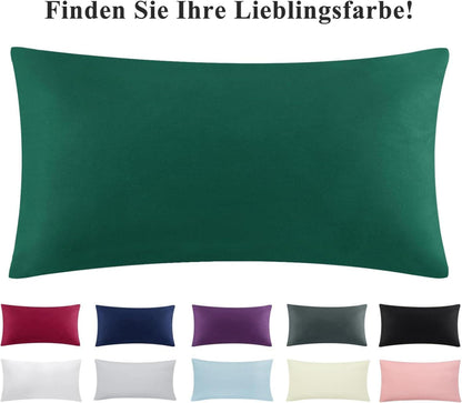 Weicher Mikrofaser Kissenbezug 40x80 Grün 2er Set mit Reißverschluss