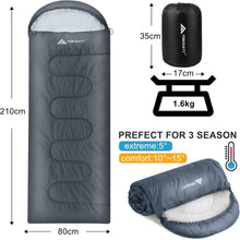 Forceatt Schlafsack 4 Jahreszeiten Leicht 1.6KG Grau