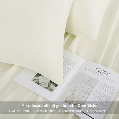 Kissenbezug Set 65x65 Hellgelb Mikrofaser Reißverschluss Weich